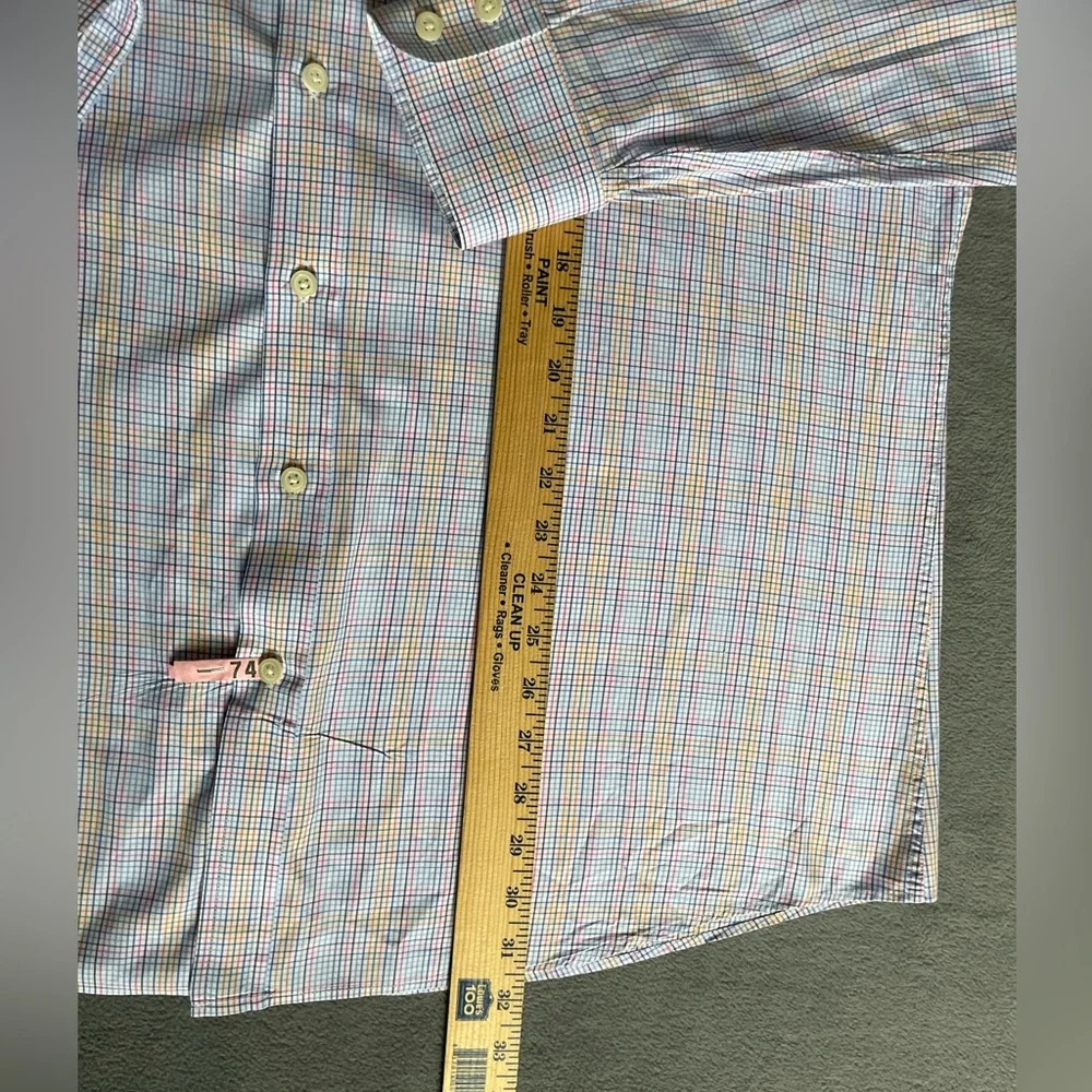 Charles Tyrwhitt Men's Colorful Checkered Button Down Shirt 17.5/36‎